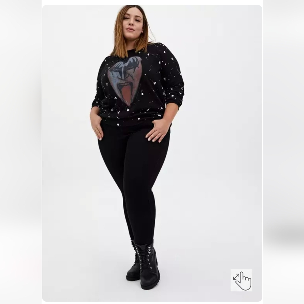 Torrid 6x KISS Band Splatter Fleece Sweatshirt- Gene Simmons - Picture 2 of 9
